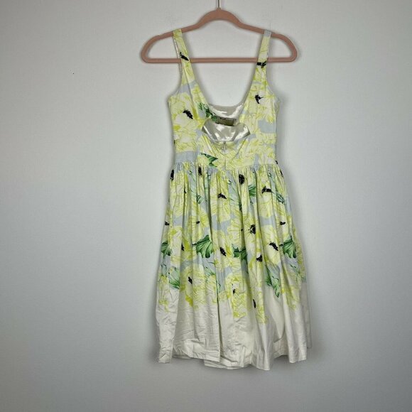 French Connection Sun Dress Yellow Flowers Size 4 - Picture 3 of 7